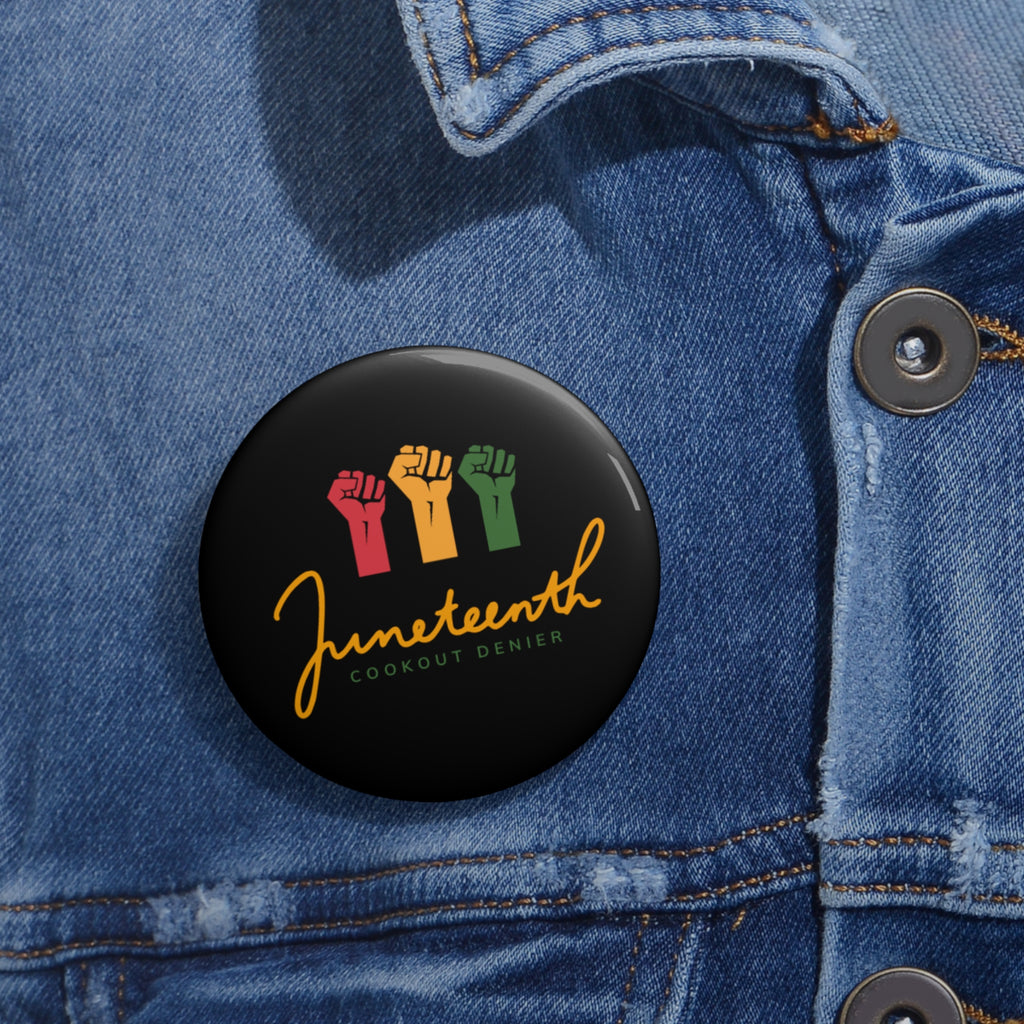 Juneteenth Fist Design Pin Button | Round Enamel Pin