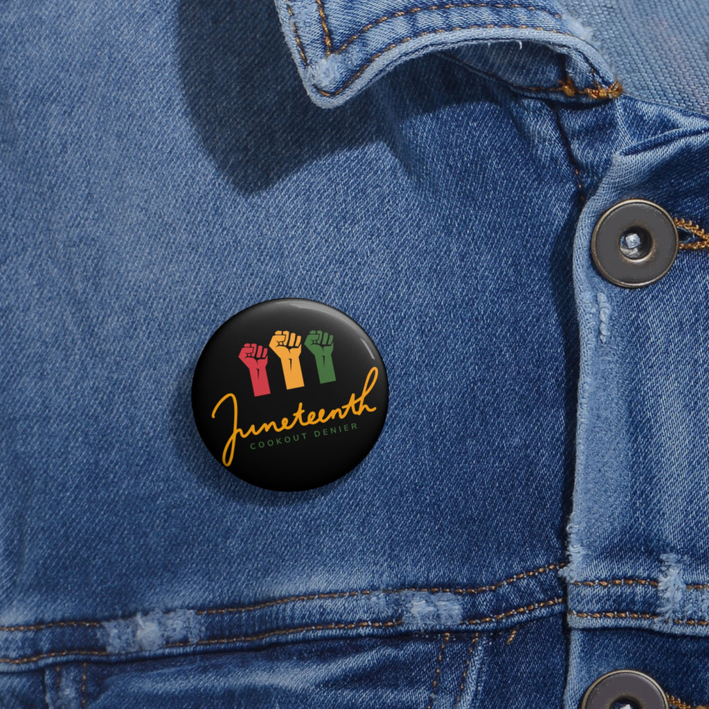 Juneteenth Fist Design Pin Button | Round Enamel Pin