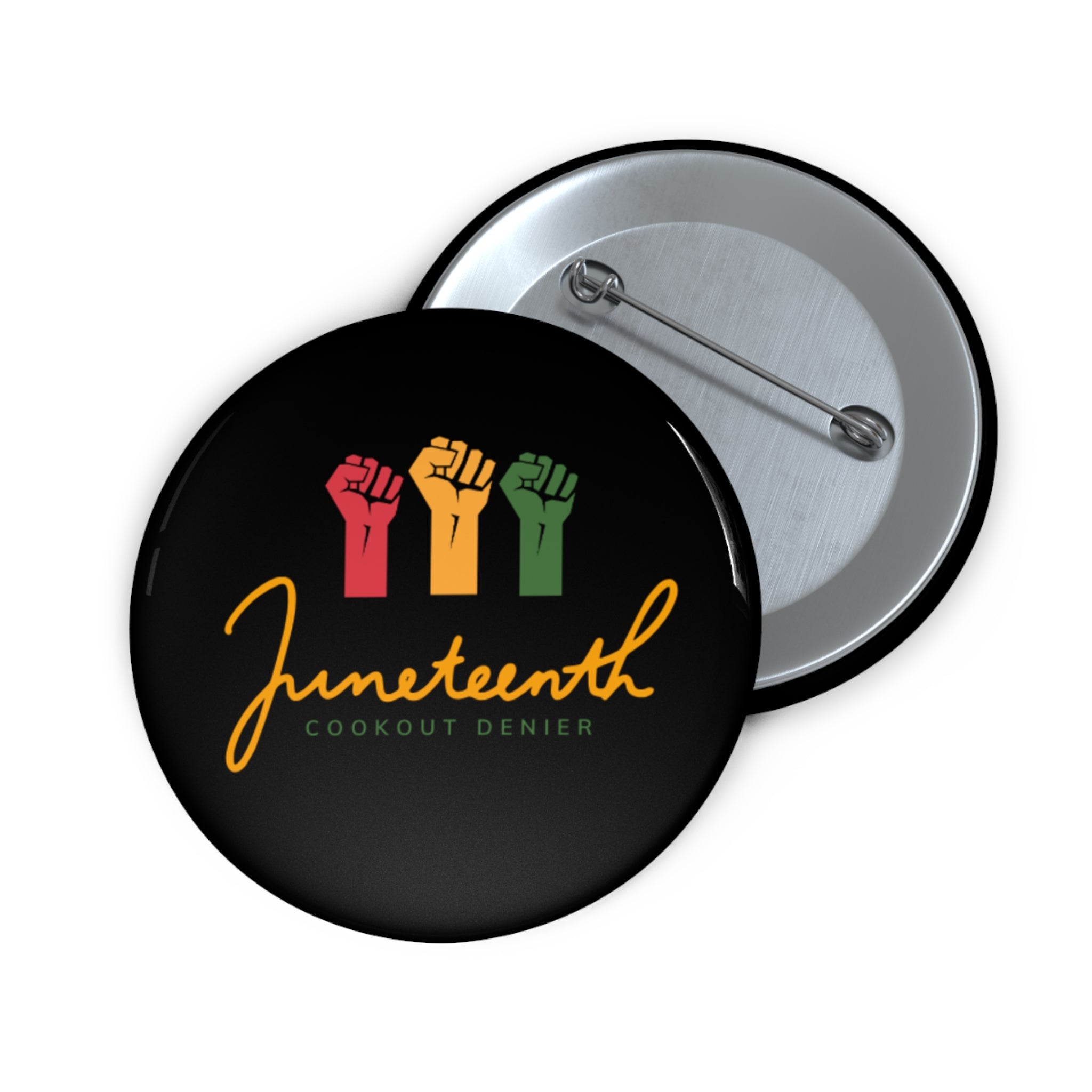 Juneteenth Fist Design Pin Button | Round Enamel Pin