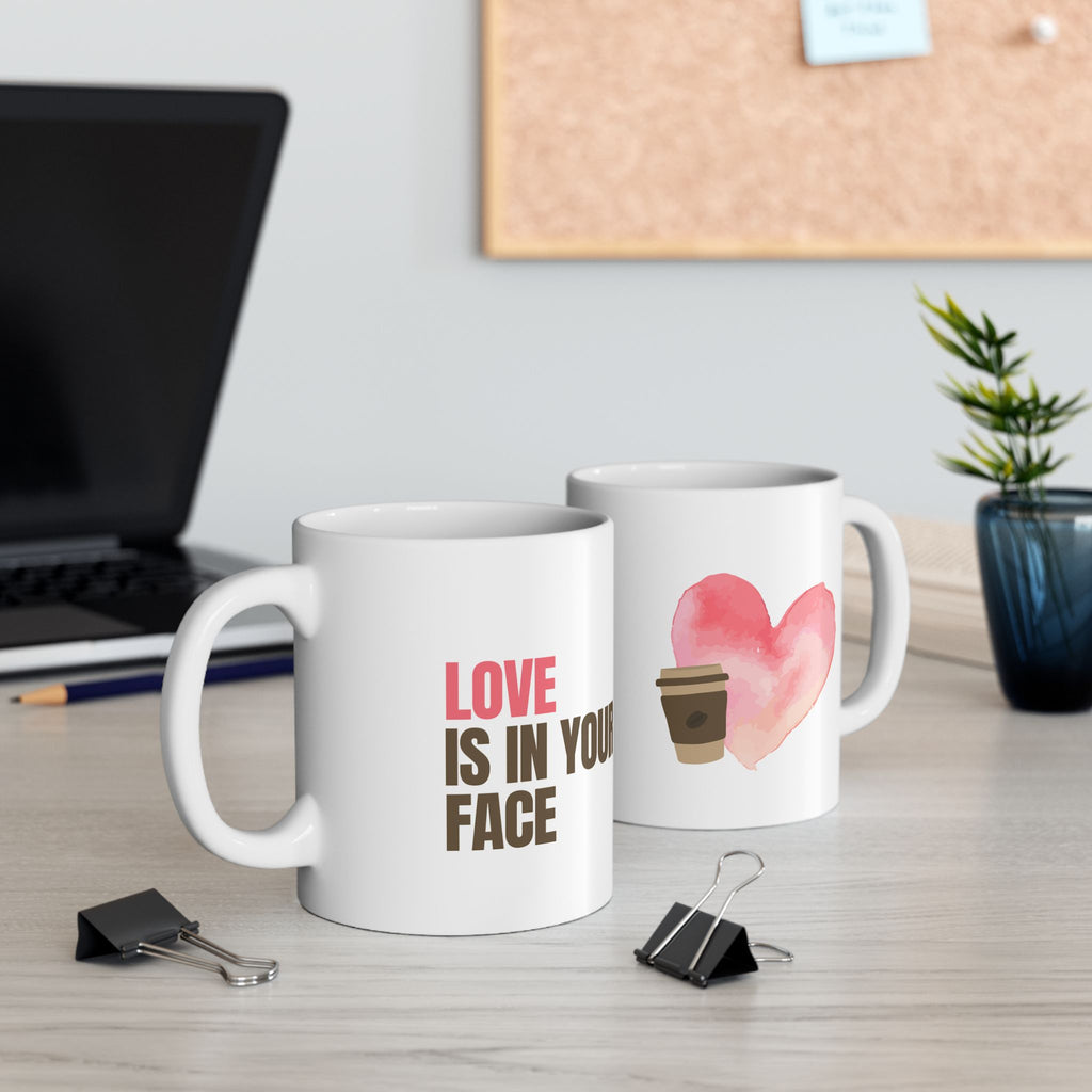 Coffee Mug – Love Is Brewing Funny Romantic Ceramic Coffee Cup (11oz/15oz)